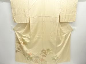 花鳥唐草模様刺繍三ツ紋色留袖（比翼付き）